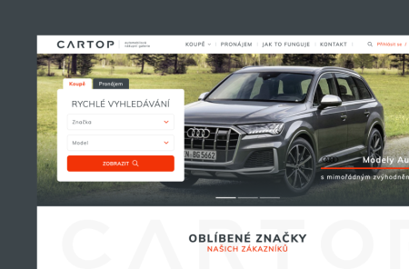 Cartop - Automobilová nákupní galerie s vozy na prodej nebo pronájem.